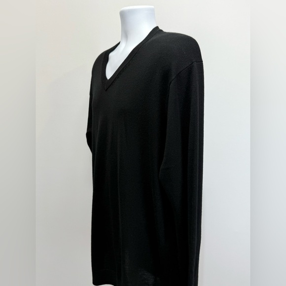 HART SCHAFFNER-MARX  Men's black extra fine Merino wool V-Neck Sweater size XLT - Picture 9 of 12